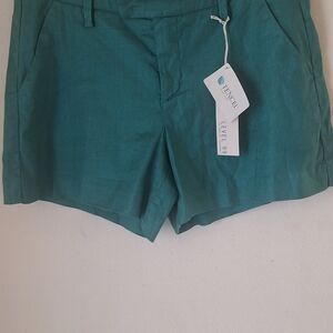 Grgeous Level 99 Cindie Linen Short Teal High-Rise Linen Blend Shorts Sz 8 NWT